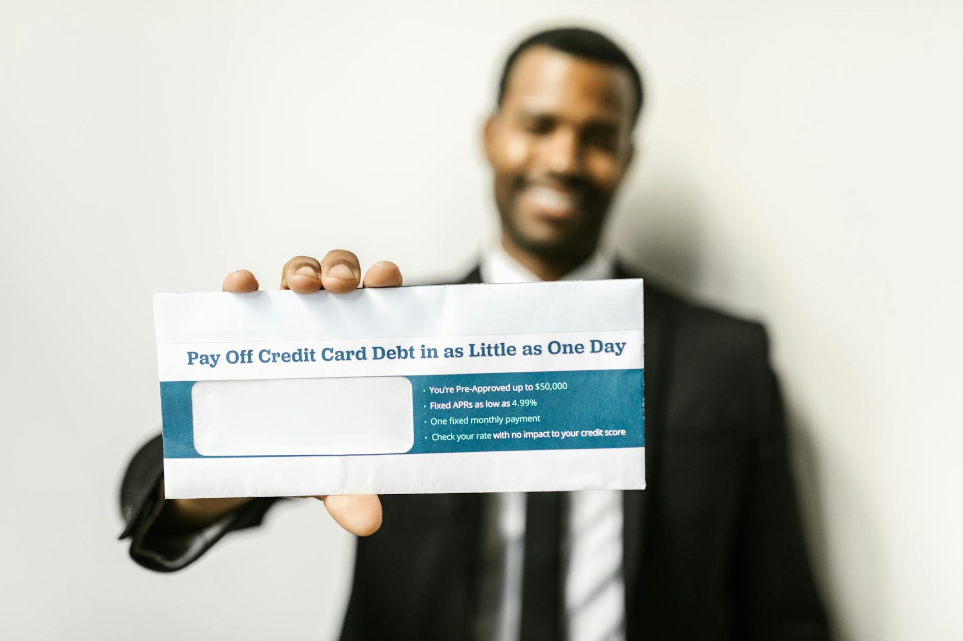 A credit card payoff graphic showing high-interest balance reduction